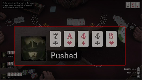I got a 5 card 21 and PUSHED